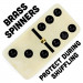 Set of 28 Double Six Dominoes with Brass Spinners