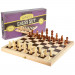 14in Natural Wooden Folding Chess Game with Staunton Pieces