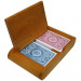 Kem Arrow Red/Blue Narrow Regular 100% Plastic Playing Cards in Wooden Box