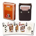Brown Modiano Texas, Poker-Jumbo Cards w/ Leather Case
