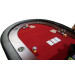Red Felt Poker Table With Dark Wooden Race Track 84"x42"