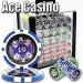 Ace Casino 14 Gram 1000pc Poker Chip Set w/Acrylic Case
