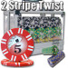 2 Stripe Twist 600pc 8 Gram Poker Chip Set w/Acrylic Case