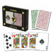 COPAG Plastic Playing Cards, Green/Burgundy, Bridge Size, Regular Index
