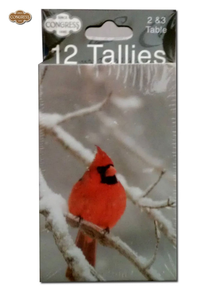 Congress Red Cardinal Bridge Tally Cards